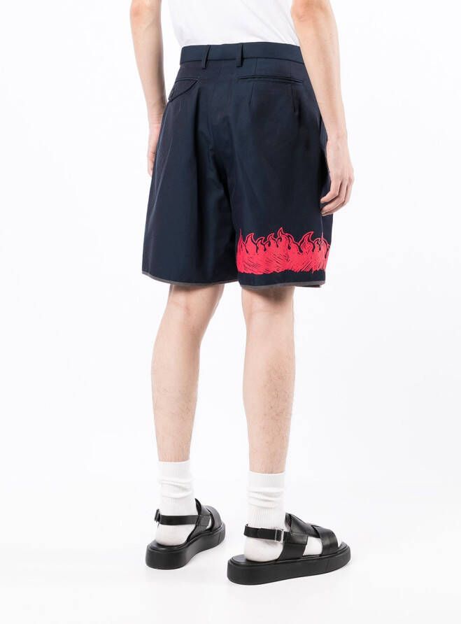 Kolor Shorts met vlammenprint Blauw