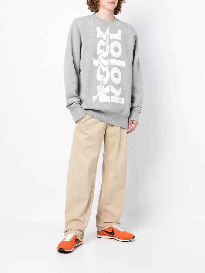 Kolor Sweater met logoprint Grijs