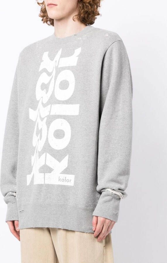 Kolor Sweater met logoprint Grijs