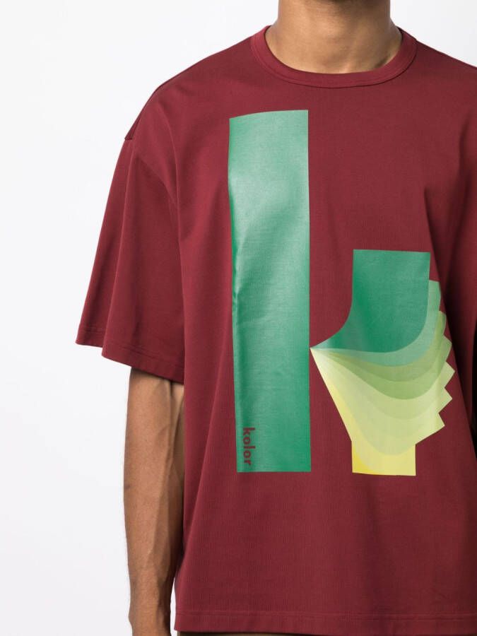 Kolor T-shirt met logoprint Rood