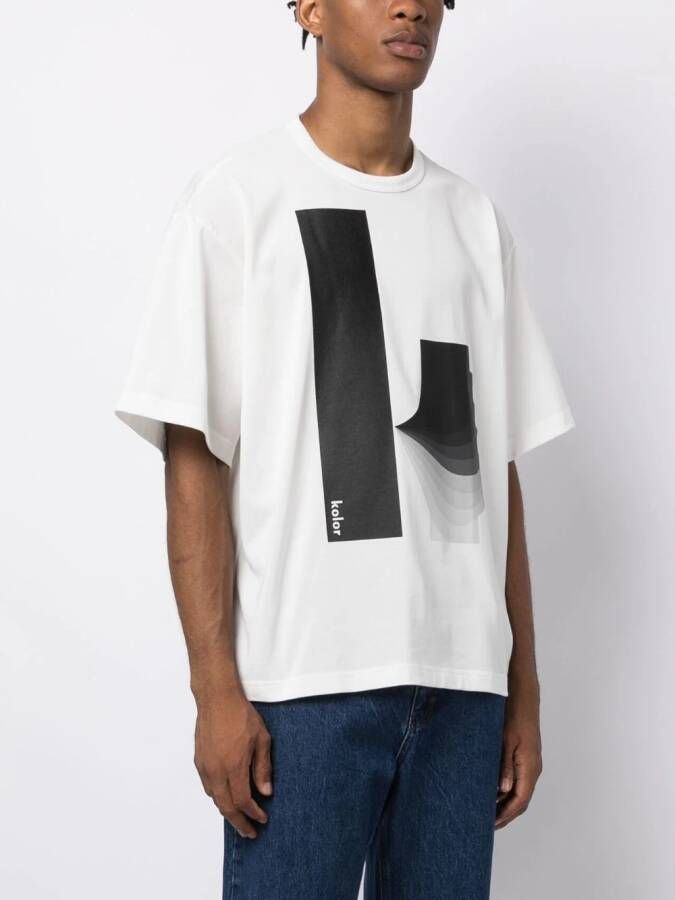 Kolor T-shirt met logoprint Wit