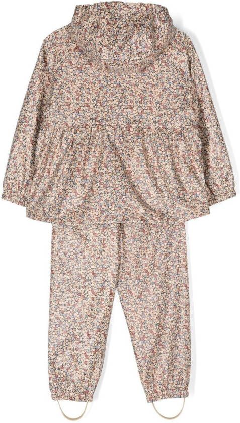 Konges Sløjd Playsuit met bloemenprint Beige