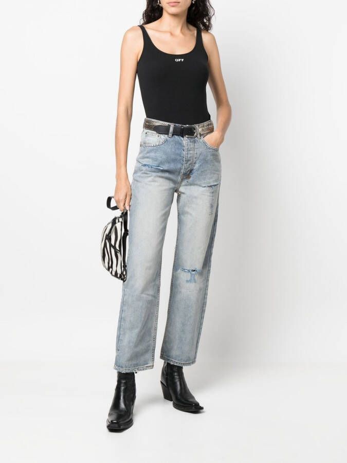 Ksubi Gerafelde jeans Blauw