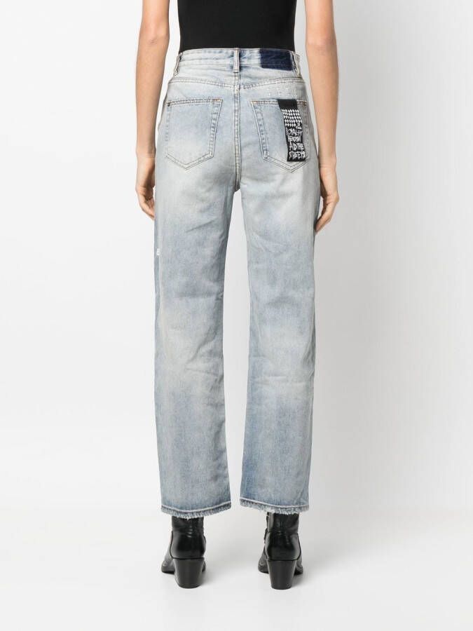 Ksubi Gerafelde jeans Blauw