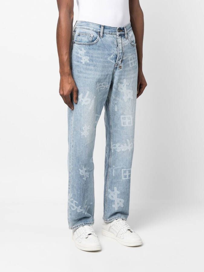 Ksubi Jeans met grafische print Blauw