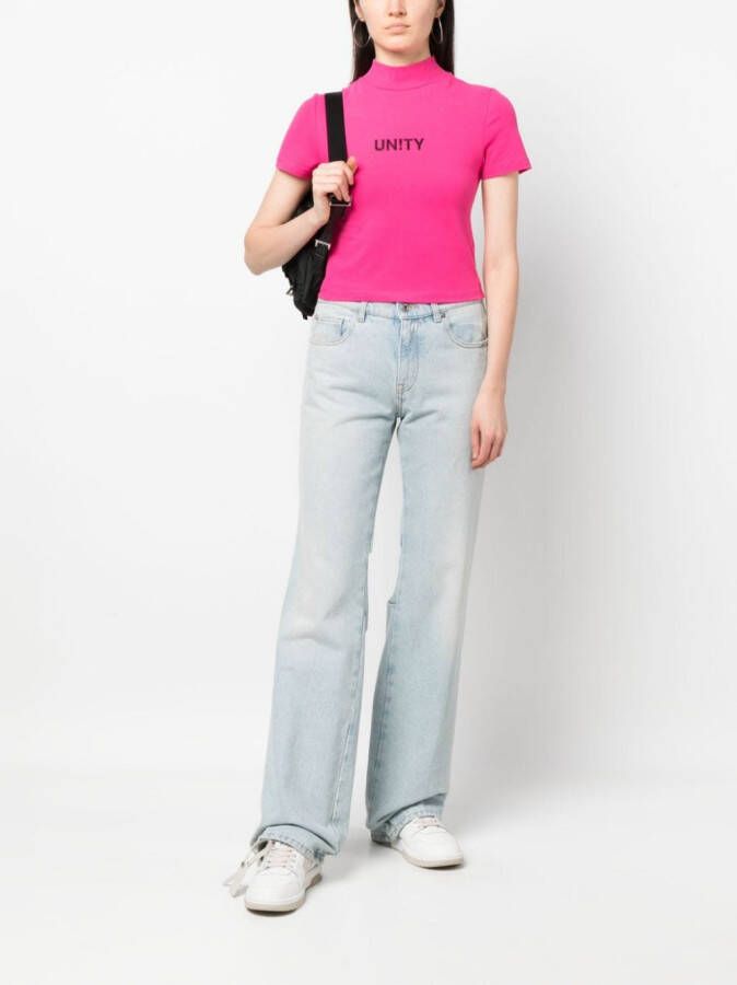 Ksubi T-shirt met hoge hals Roze