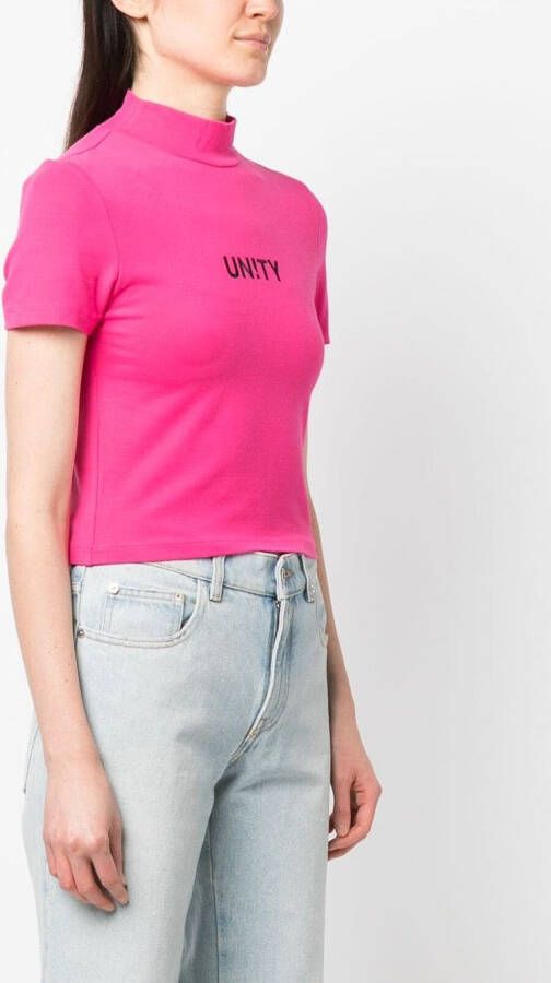 Ksubi T-shirt met hoge hals Roze