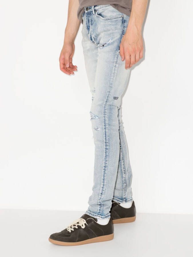 Ksubi Van Winkle Fire Patch Punk Blu skinny jeans Beige