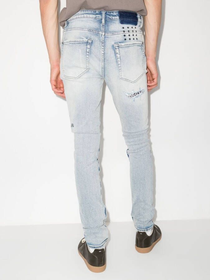 Ksubi Van Winkle Fire Patch Punk Blu skinny jeans Beige