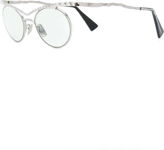 Kuboraum ronde ingelijste zonnebrillen Metallic