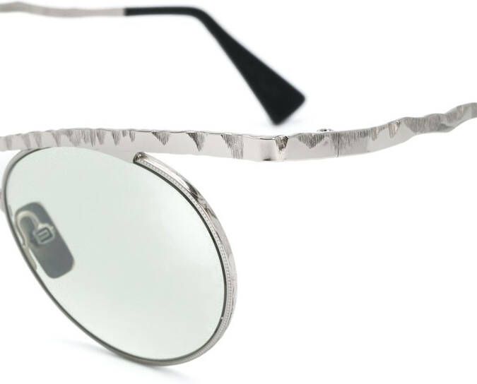 Kuboraum ronde ingelijste zonnebrillen Metallic