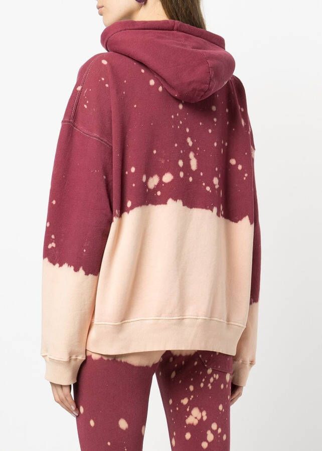 La Detresse Hoodie met tie-dye print Rood
