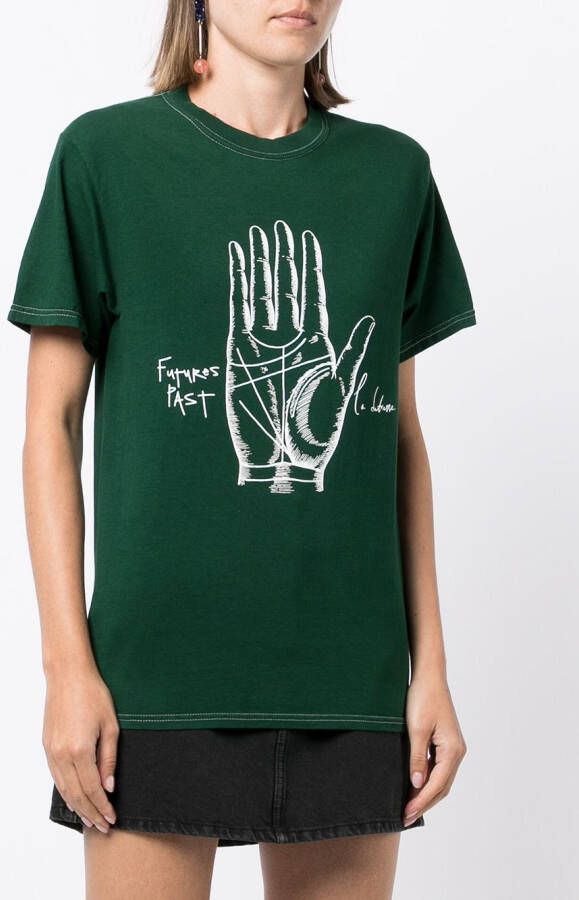 La Detresse T-shirt met print Groen