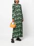 La DoubleJ Maxi-jurk met abstract patroon Groen - Thumbnail 2