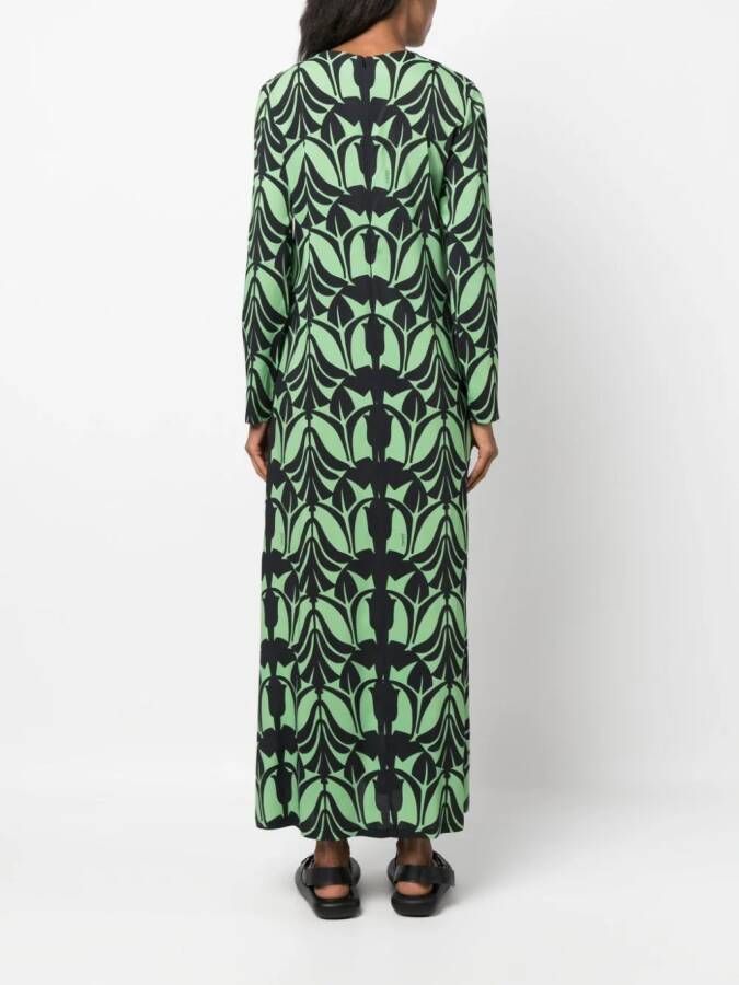 La DoubleJ Maxi-jurk met abstract patroon Groen