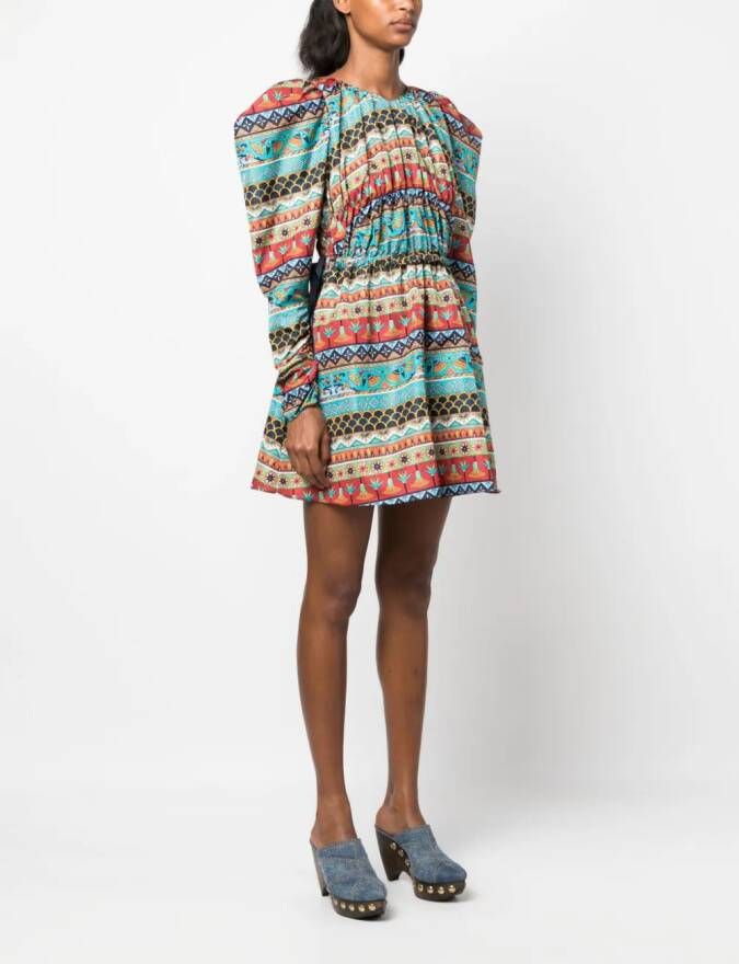 La DoubleJ Mini-jurk met abstract patroon Blauw