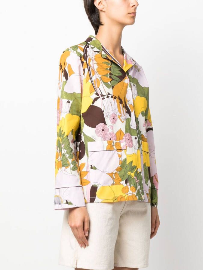 La DoubleJ Blouse met bloemenprint Beige