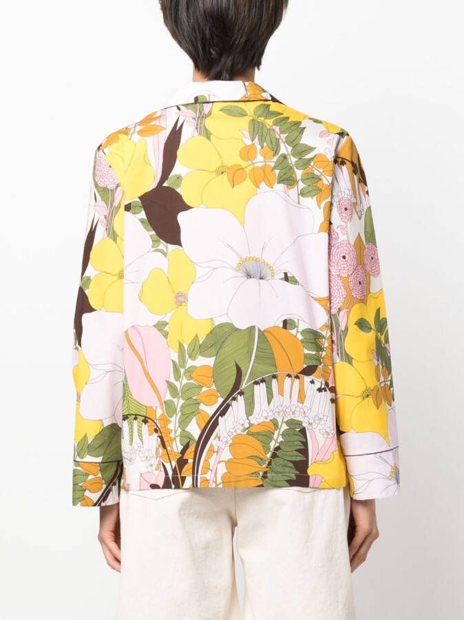 La DoubleJ Blouse met bloemenprint Beige