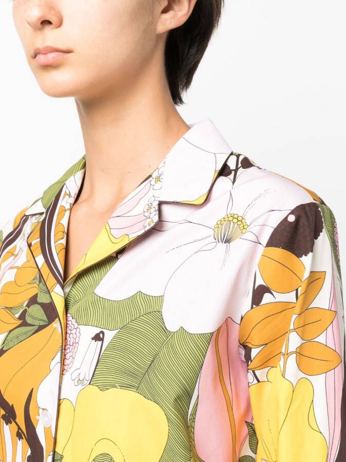 La DoubleJ Blouse met bloemenprint Beige