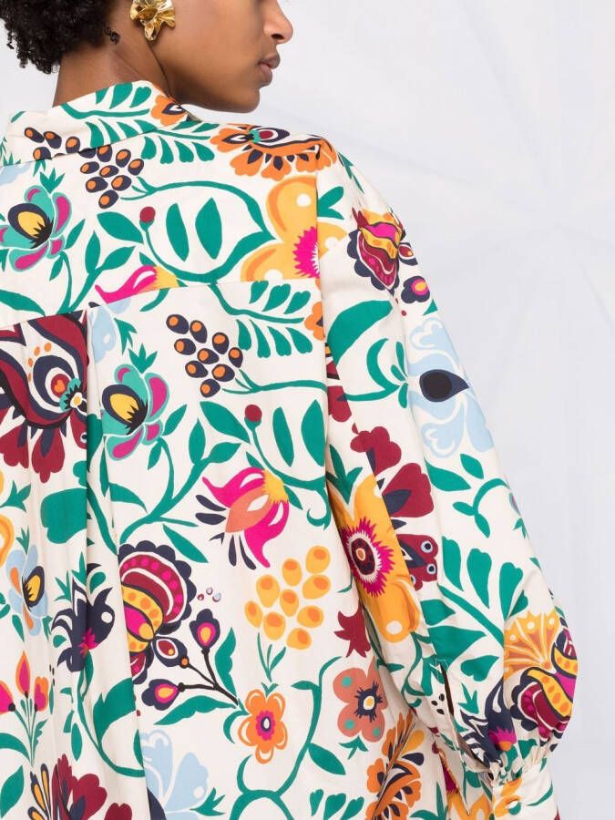 La DoubleJ Blouse met bloemenprint Beige