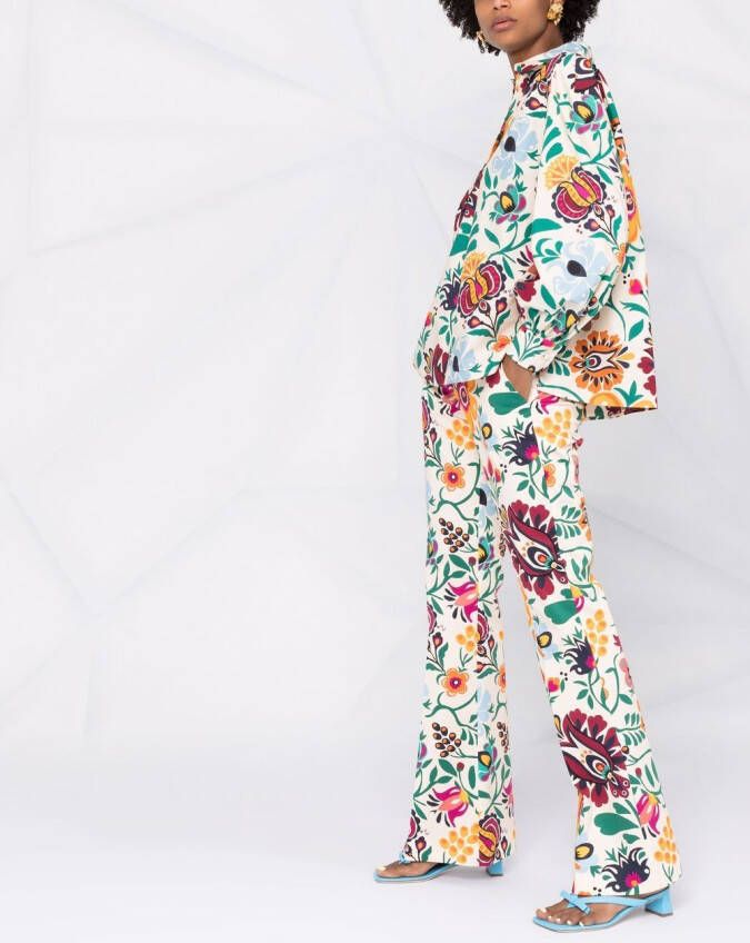 La DoubleJ Blouse met bloemenprint Beige