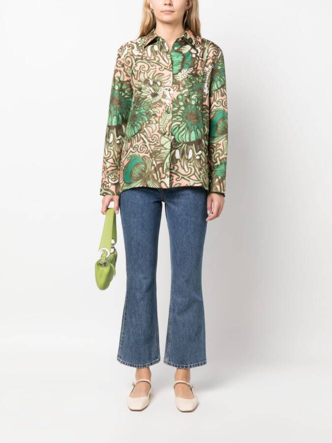 La DoubleJ Blouse met bloemenprint Groen