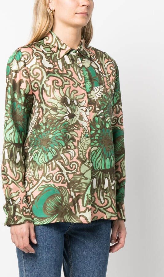 La DoubleJ Blouse met bloemenprint Groen