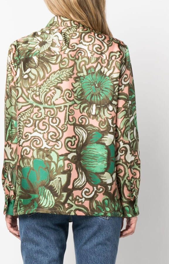 La DoubleJ Blouse met bloemenprint Groen