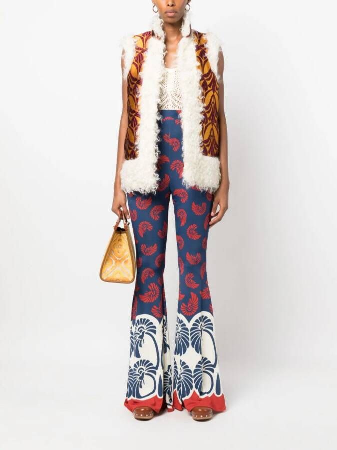 La DoubleJ Broek met grafische print Blauw
