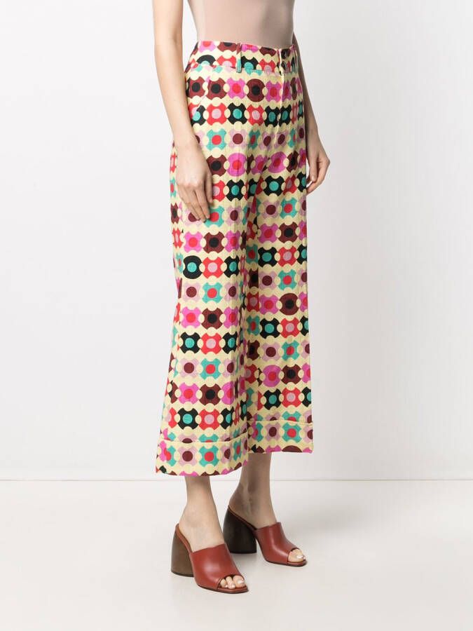 La DoubleJ Broek met stippen Geel