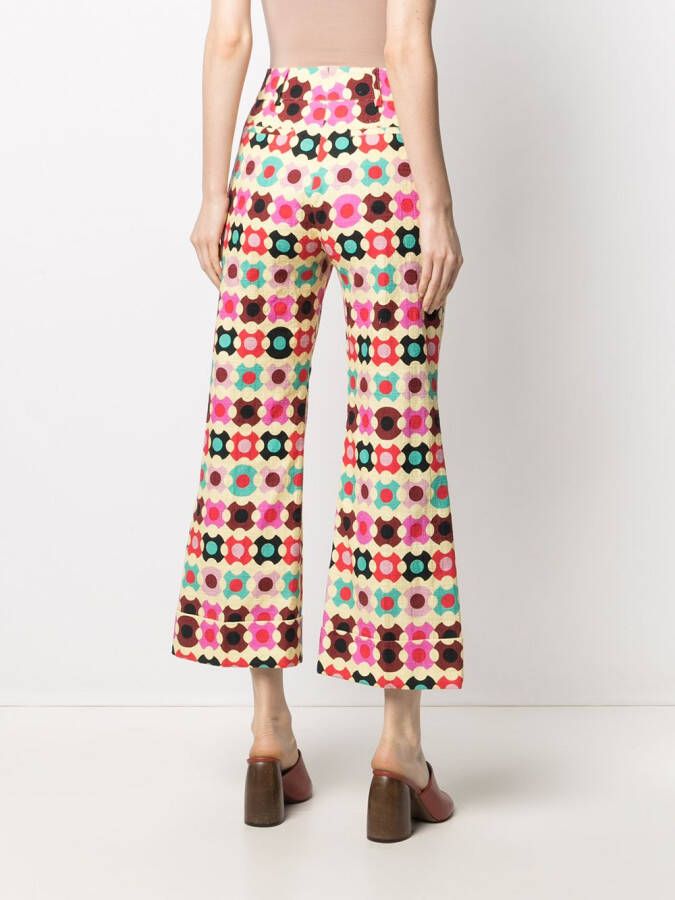 La DoubleJ Broek met stippen Geel