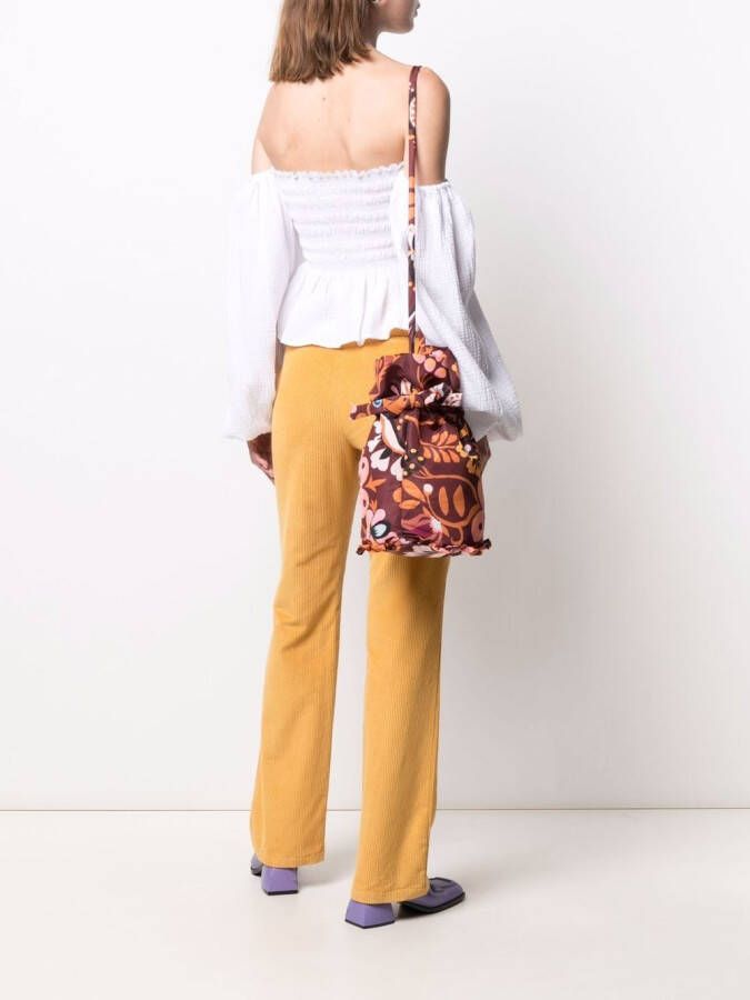 La DoubleJ Bucket-tas met bloemenprint Oranje