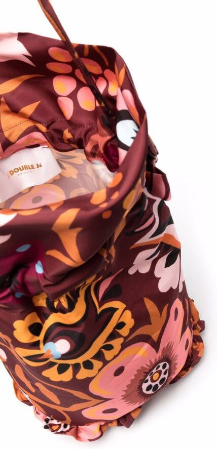 La DoubleJ Bucket-tas met bloemenprint Oranje