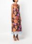 La DoubleJ Midi-jurk met bloemen jacquard Bruin - Thumbnail 3