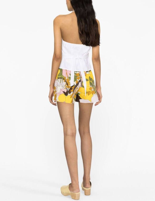 La DoubleJ Shorts met bloemenprint Beige