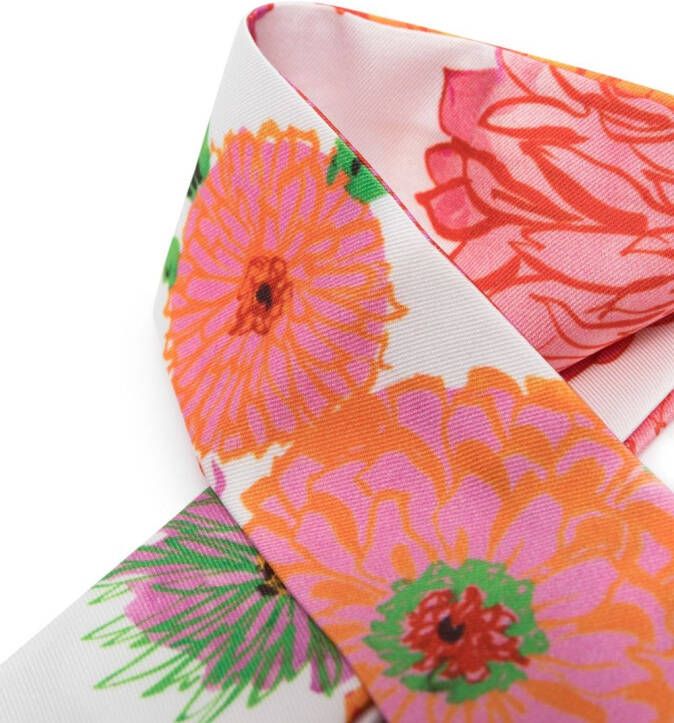 La DoubleJ Omkeerbare sjaal met bloemenprint Wit