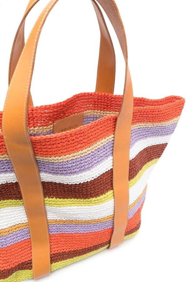 La DoubleJ Geweven shopper Bruin