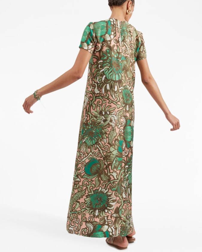 La DoubleJ Jurk met bloemenprint Beige