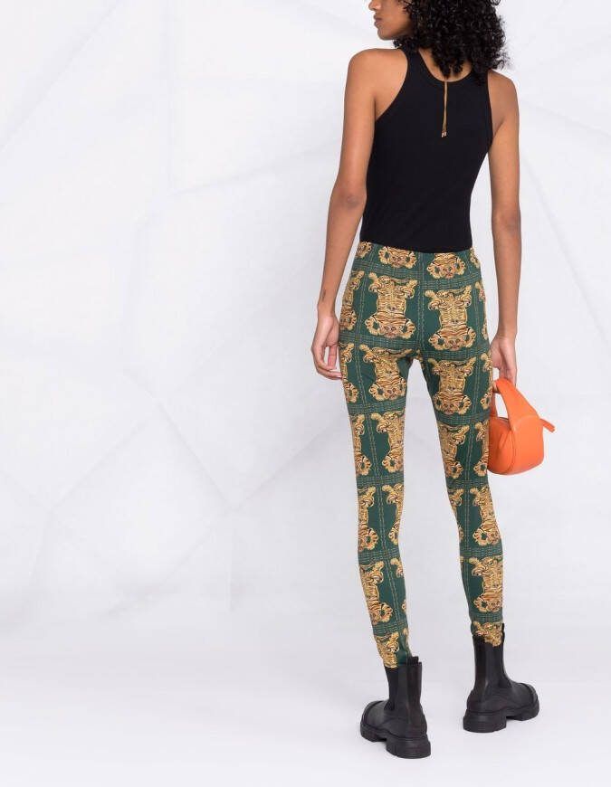 La DoubleJ Legging met bloemenprint Groen