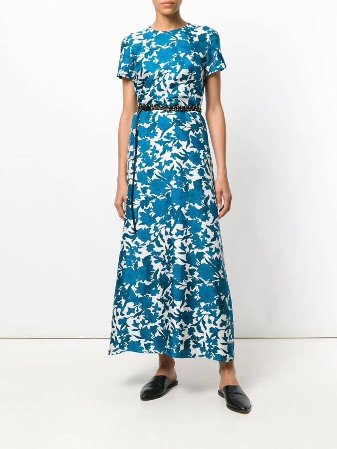 La DoubleJ Maxi-jurk met bloemenprint Blauw