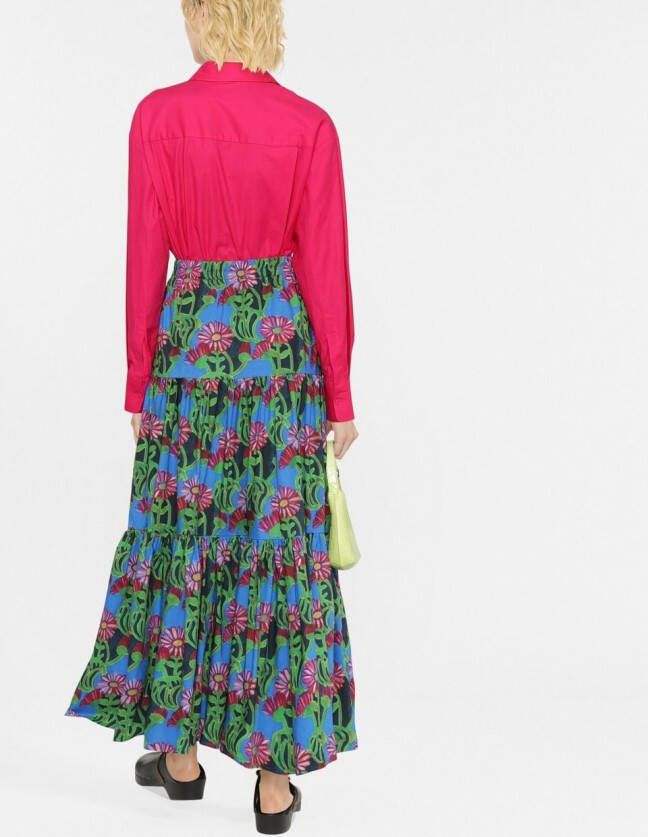La DoubleJ Maxi-jurk met bloemenprint Groen