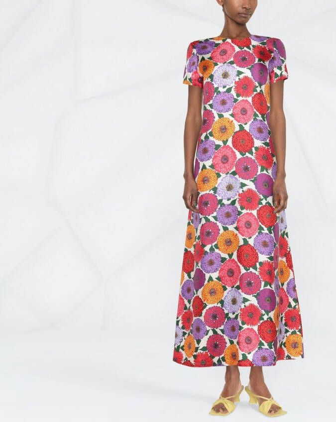 La DoubleJ Maxi-jurk met bloemenprint Paars