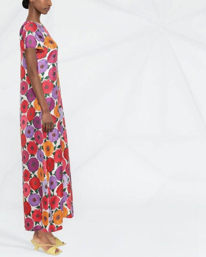 La DoubleJ Maxi-jurk met bloemenprint Paars