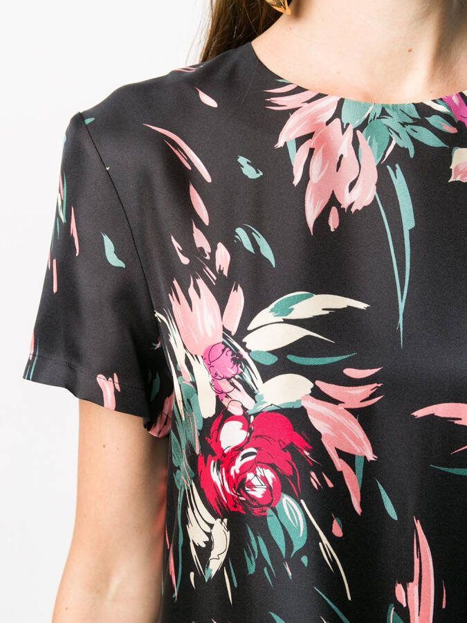 La DoubleJ Maxi-jurk met bloemenprint Zwart