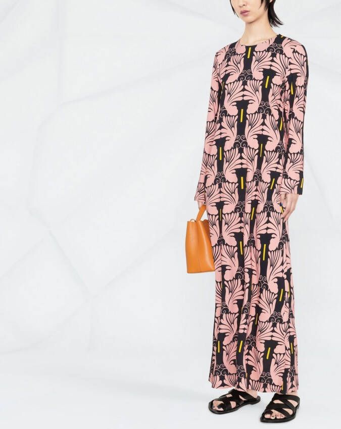 La DoubleJ Maxi-jurk met grafische print Roze