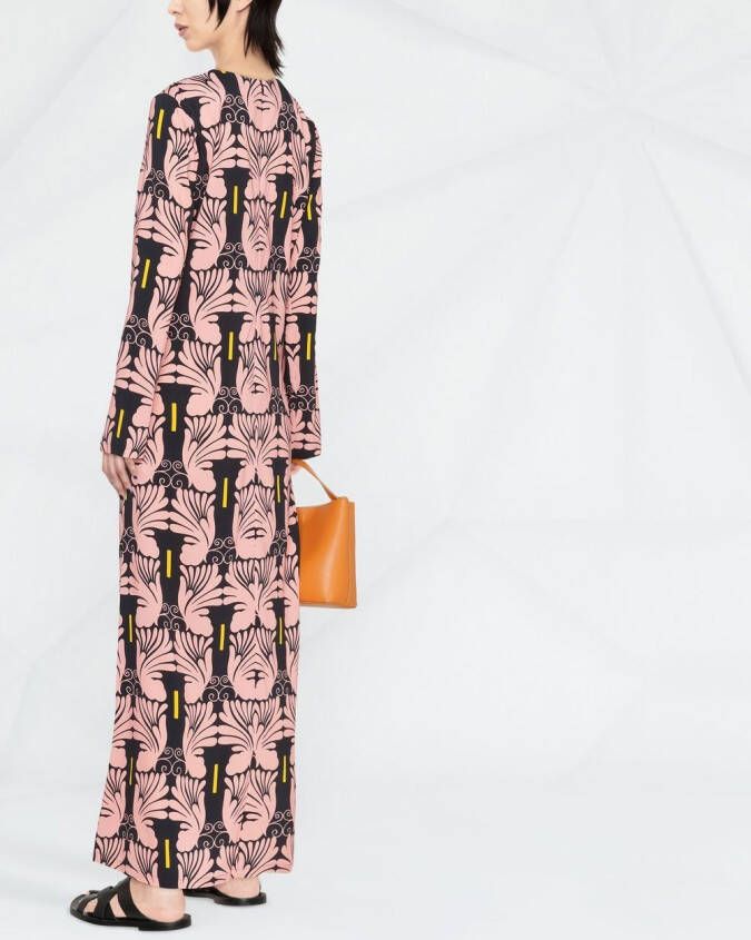 La DoubleJ Maxi-jurk met grafische print Roze