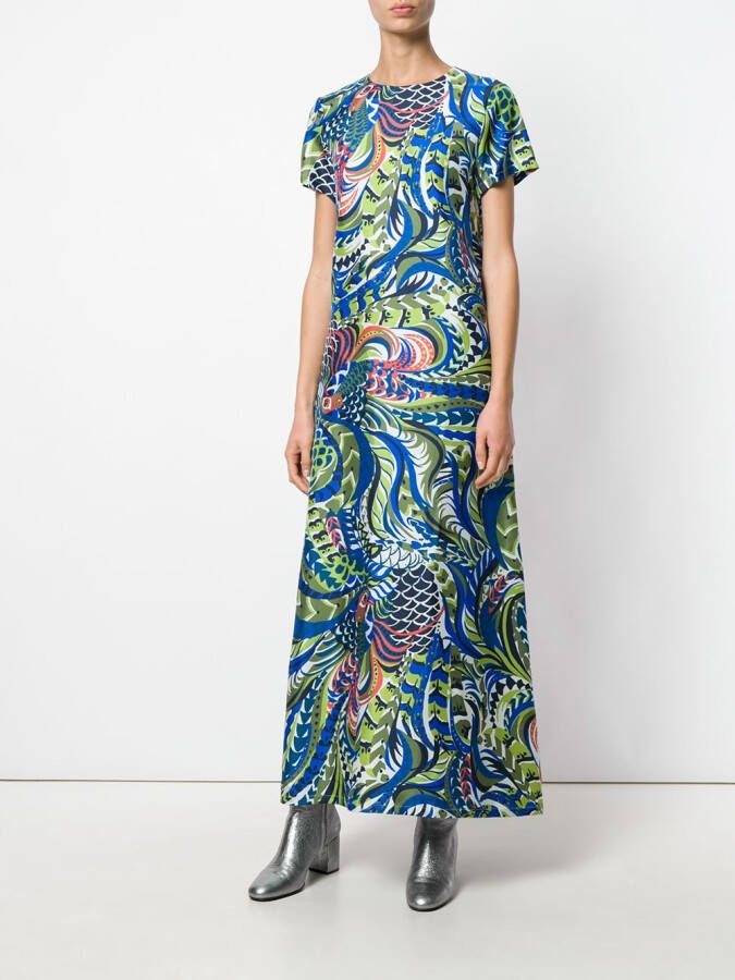 La DoubleJ Maxi-jurk met patroon Blauw