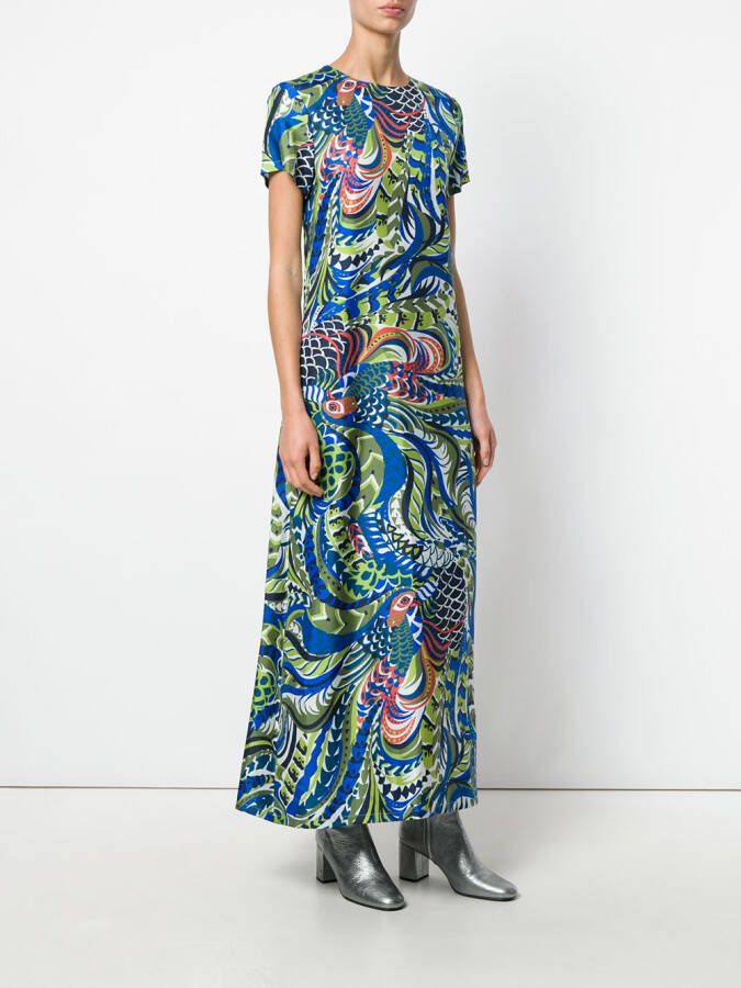 La DoubleJ Maxi-jurk met patroon Blauw