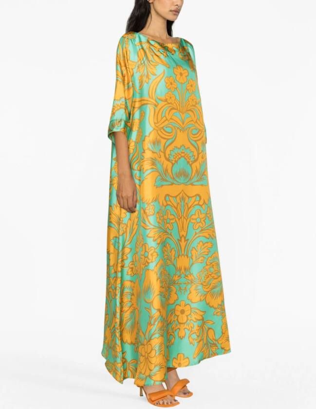 La DoubleJ Maxi-jurk met print Blauw