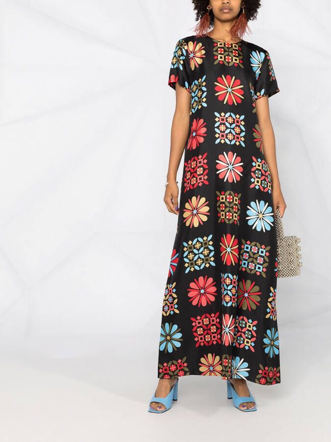 La DoubleJ Maxi-jurk met print Zwart